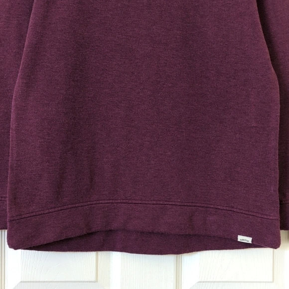 Orvis Classic Fleece Lined Oversized Pullover Crewneck Sweatshirt Plum Purple XS - Picture 6 of 13